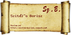 Szitás Borisz névjegykártya